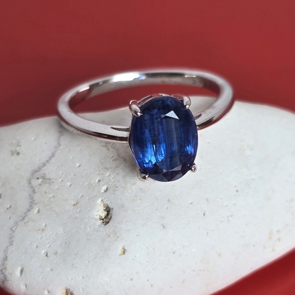 Natural Kyanite 925 Sterling Silver ring - Picture 4 of 5